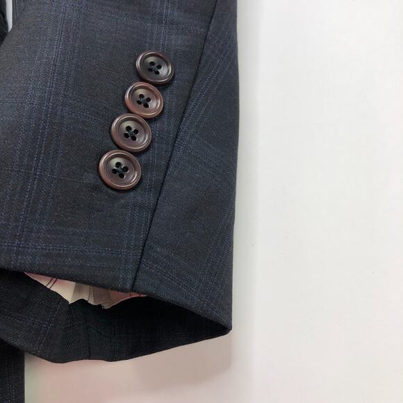 Ermenegildo Zegna Cloth 40 Gray Blue 100% Wool Blazer Sport Coat Jacket - Picture 9 of 16